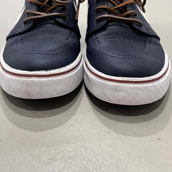 Nike Sb Zoom Stefan Janoski OG Obsidian Leather White Blue Skate Men\'s Sz 11.5